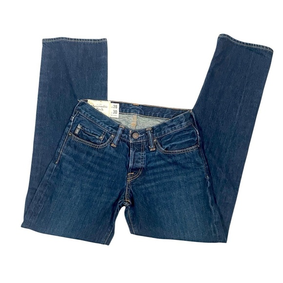Abercrombie & Fitch Other - Abercrombie & Fitch Straight Dark Blue Jeans Men's 28x30 Button Fly
